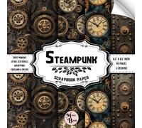 Steampunk Scrapbook Paper: Double Sided Sheets | Mechanical Theme for Decoupage, Wrapping, Collage, and Various DIY Craft Projects | 8.5" x 8.5" (21.59 x 21.59 cm)