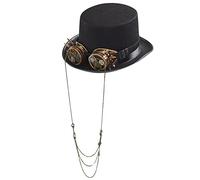 Steampunk - Sombrero de viajero del tiempo Steampunk para hombre, con gafas, sombrero de fiesta de Halloween, accesorios para viajeros del tiempo