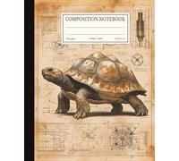 Steampunk Turtle Composition Notebook: Mechanical Blueprint Design | 7.5x9.25 in | 110 Pages | College Ruled Vintage Engineering Journal