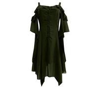 Steampunk - Vestido para mujer irregalier, dobladillo gótico, sexy, medieval, palos desnudos, manga flare, disfraces, Halloween, renacentista, carnaval, cosplay, fiesta, retro, talla grande, elegante