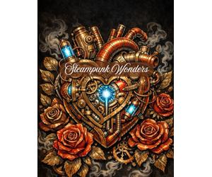 Steampunk Wonders Coloring Book: An Intricate Adult Coloring Book with Mechanical Animals, Clockwork Gears, and Victorian Fashion for Stress Relief