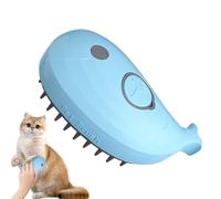 Steamy Cat Brush, 4-In-1 Grooming Comb, Shedding, Massage Tool, Water Spray Function, Soft Bristles, Blue, Pet Hair Removal and Care, 11.5x7.5x6cm 100g Blue Purple