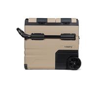 Steamy-E Dual Zone 55 Roller, Nevera de compresor portátil eléctrica con Ruedas, 54 litros, Color Arena, 12V / 230V, para Congelar y Enfriar de -20°C a +20°C, Ideal para Camping