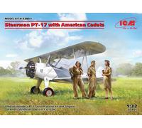 Stearman Pt-17 Con American Cadetes 1 :3 2 Plástico Modelo Kit Icm