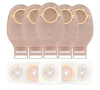 Steawoce Bolsas de colostomía, 20 piezas de suministros de ostomía de dos piezas de 15 mm a 57 mm cortadas para adaptarse a bolsas drenables para el cuidado del estoma de ileostomía (15 bolsas de