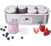 Steba JM 3, 25 W, 1.5 litros, plástico, Acero Inoxidable/Blanco | 1,4 litros de volumen total, temperatura ajustable 20-55 °C, con tapa, para yogur casero