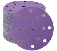 STEBRUAM 50 Piezas Discos de lija de 150mm 15 Agujeros de lijado de Gancho y Bucle Para Lijadora Orbital Aleatoria de 6 Pulgadas(Grano 400)