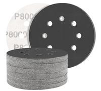 STEBRUAM 50 unidades de papel de lija de carburo de silicio de 125 mm,8000 granos, profesional 125 redondo 8 agujeros mojado y seco, mejor para coches de metal…