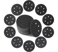 STEBRUAM Discos abrasivos de 150 mm, 50 piezas, papel de lija de carburo de silicio, con grano 5 x 60/80/100/120/150/180/220/240/320/400 para lijadora orbital o aleatoria