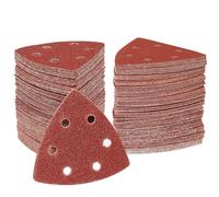 STEBRUAM Triángulo de lijado delta, 50 Piezas Papel de Lija Triangular Hojas de Lija Triangulares 6 agujeros 93 x 93 x 93 mm Granos 40 Lijado y Pulido para lijadoras delta