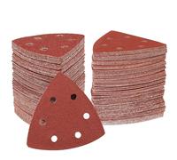 STEBRUAM Triángulo de lijado delta,60 Piezas Papel de Lija Triangular Hojas de Lija Triangulares 6 agujeros 93 x 93 x 93 mm Granos 80 Lijado y Pulido para lijadoras delta