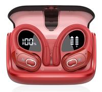 STECEi Auriculares con IA y 6 Modos de traducción, 75 Horas de Tiempo Real, 164 Idiomas, para Empresas, Rojo