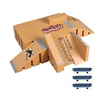 Stecto Juego de parque de skate, diapasón de dedo con 3 tablas de dedo, piezas de rampa para monopatín Tech Deck, mini monopatín de dedos