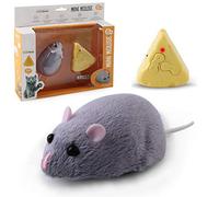 Stecto Juguete teledirigido para gato doméstico, juguete electrónico a pilas, ideal para que los gatos se diviertan simulando un verdadero roedor, de peluche, juego de perseguir