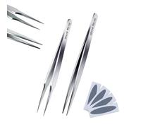 stedi Juego de 2 pinzas de precisión, gruesas no magnéticas, herramientas de fabricación de pasatiempos, pinzas de acero inoxidable de para Gundam, modelo militar a escala, piezas de