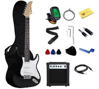 Stedman Pro Beginner Series - Guitarra eléctrica de 39 pulgadas con amplificador de 10 W, funda, correa, cable, cejilla, púas, afinador electrónico, bobinador de cuerdas y paño de pulido, color negro