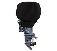STEECA - Cubierta Impermeable para Motor fueraborda 600D, Resistente a la decoloración, Compatible con Motores de 25-50 HP, Color Negro