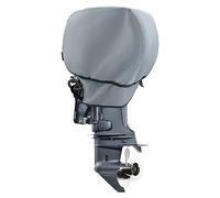 STEECA Cubierta Impermeable para Motor fueraborda 600D, Resistente a la decoloración, Cubierta para capó de Motor de Barco, Compatible con Motor de 25-50 HP, Color Gris