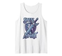 Steel and Spirit Griffin Shield Fantasía Espada Runas Magia Camiseta sin Mangas