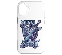 Steel and Spirit Griffin Shield Fantasía Espada Runas Magia Carcasa para iPhone 16