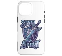 Steel and Spirit Griffin Shield Fantasía Espada Runas Magia Carcasa para iPhone 16 Pro MAX