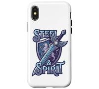 Steel and Spirit Griffin Shield Fantasía Espada Runas Magia Carcasa para iPhone X/XS