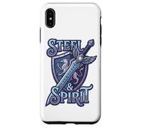 Steel and Spirit Griffin Shield Fantasía Espada Runas Magia Carcasa para iPhone XS MAX