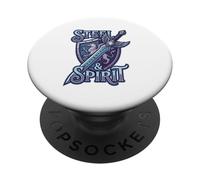 Steel and Spirit Griffin Shield Fantasía Espada Runas Magia PopSockets PopGrip Adhesivo