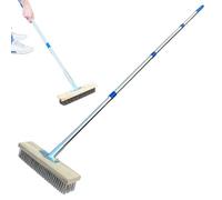 Steel Broom - 165 × 20/30 × 6 cm Concrete Scrubber | Patio Cleaner, Heavy-Duty Outdoor Broom With Long Handle, Steel Bristle Manual For Moss Weeds Algae Stains, Garden Patio Driveway Cleaning Tool