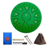 Steel Drum - C Tone 11 Notes Steel Drum for Kids, Aldults with Drums Bag, Drumsticks, Soundpad, Finger Cots, Sheet Music, Step into Music Life (Green)