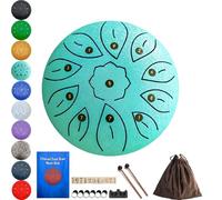 Steel Drum, Steel Drums for Adults, 6 Inch 11 Notes for Adults Beginner Gift Families and Friends with Music Book Stickers Mallet and Carry Bag (Cyan)