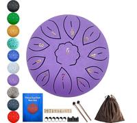Steel Drum, Steel Drums for Adults, 6 Inch 11 Notes for Adults Beginner Gift Families and Friends with Music Book Stickers Mallet and Carry Bag (Purple)