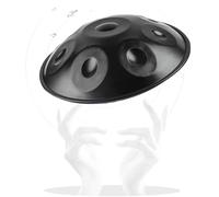 Steel Hand Drums - Handpan Drum, Tambor De Mano Kurdo En Re Menor, Tambores Handpan Instrumento De Percusión De Tambor Handpan De Acero De 432 Hz, 2 Mazos Y Soporte Para Tambor De Mano(Black,12Notes)