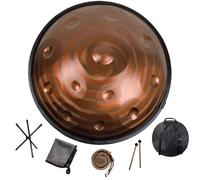Steel Hand Drums - Handpan Drum, Tambor De Mano Kurdo En Re Menor, Tambores Handpan Instrumento De Percusión De Tambor Handpan De Acero De 432 Hz, 2 Mazos Y Soporte Para Tambor De Mano(B 440Hz,12Notes