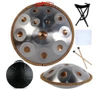 Steel Hand Drums - Handpan Drum, Tambor De Mano Kurdo En Re Menor, Tambores Handpan Instrumento De Percusión De Tambor Handpan De Acero De 432 Hz, 2 Mazos Y Soporte Para Tambor De Mano(440Hz,9Notes)