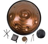 Steel Hand Drums - Handpan Drum, Tambor De Mano Kurdo En Re Menor, Tambores Handpan Instrumento De Percusión De Tambor Handpan De Acero De 432 Hz, 2 Mazos Y Soporte Para Tambor De Mano(B 432Hz,10Notes