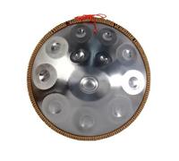 Steel Hand Drums - Handpan Drum, Tambor De Mano Kurdo En Re Menor, Tambores Handpan Instrumento De Percusión De Tambor Handpan De Acero De 432 Hz, 2 Mazos Y Soporte Para Tambor De Mano(Silver,12Notes)