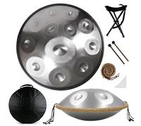 Steel Hand Drums - Handpan Drum, Tambor De Mano Kurdo En Re Menor, Tambores Handpan Instrumento De Percusión De Tambor Handpan De Acero De 432 Hz, 2 Mazos Y Soporte Para Tambor De Mano(432Hz,12Notes)
