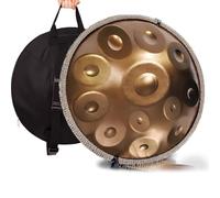 Steel Hand Drums - Handpan Drum, Tambor De Mano Kurdo En Re Menor, Tambores Handpan Instrumento De Percusión De Tambor Handpan De Acero De 432 Hz, 2 Mazos Y Soporte Para Tambor De Mano(10Notes)