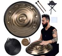 Steel Hand Drums - Handpan Drum, Tambor De Mano Kurdo En Re Menor, Tambores Handpan Instrumento De Percusión De Tambor Handpan De Acero De 432 Hz, 2 Mazos Y Soporte Para Tambor De Mano(C 432Hz,12Notes