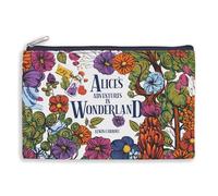 Steel Mill & Co - Estuche de lona para lápices, bolsa con cremallera para bolso, 9.75 x 6.5 pulgadas, bonito estuche para los amantes de los libros, Alicia en el país de las maravillas (tonterías
