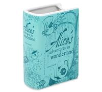 Steel Mill & Co - Jarrón decorativo original con forma de libro, jarrones de cerámica para decoración del hogar, bonita decoración de estanterías, jarrón único para los amantes de los libros (pequeño,