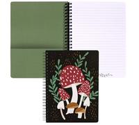 Steel Mill & Co - Lindo mini cuaderno en espiral, diario de 8.25 x 6.25 pulgadas con tapa dura duradera y 160 páginas a rayas, color hongo