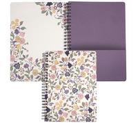 Steel Mill & Co - Mini cuaderno floral en espiral, diario de 8.25 x 6.25 pulgadas con tapa dura duradera y 160 páginas a rayas, vid morada
