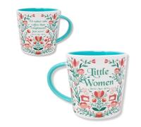 Steel Mill & Co - Taza de cerámica para amantes de los libros, bonita taza de café y té con asa para club de lectura, taza de café con temática de lectura de 14 onzas (mujeres pequeñas)