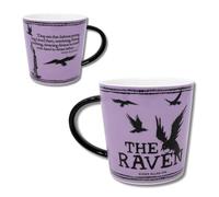 Steel Mill & Co - Taza para amantes de los libros, bonita taza de cerámica para café y té con asa para club de lectura, taza de café con temática de lectura de 14 onzas, The Raven (morado)