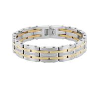 STEEL NATION JEWELRY Pulsera de acero inoxidable con diamantes de 0.50 quilates para hombre de 12 mm y eslabones con acabado amarillo de 8.5 pulgadas