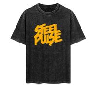 Steel Pulse Reggae Band Music Logo Men's T-Shirt Unisex Black Cotton Hip Hop Print tee Shirts S