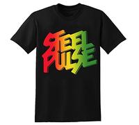 Steel Pulse T-Shirt Roots Reggae Musical Band Steel Pulse T-Shirt Unisex Men tee Shirt Black S Unisex 100% Cotton Short-Sleeve T-Shirts Black L