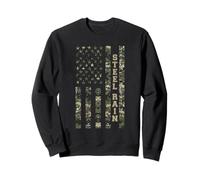 Steel Rain Distressed USA Flag Patriotic Camo Design Sudadera